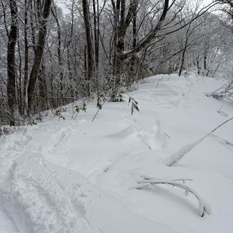 小さい雪庇が出来かけてました。