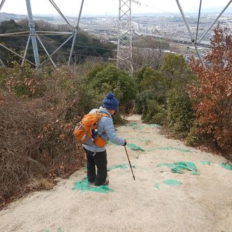 次の鉄塔までザレザレの下りです
