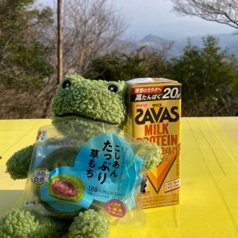 この辺から風が吹いてきて寒くなってきた
急いでおやつタイムして