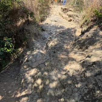 鎖場。前のパーティには秋田犬😳