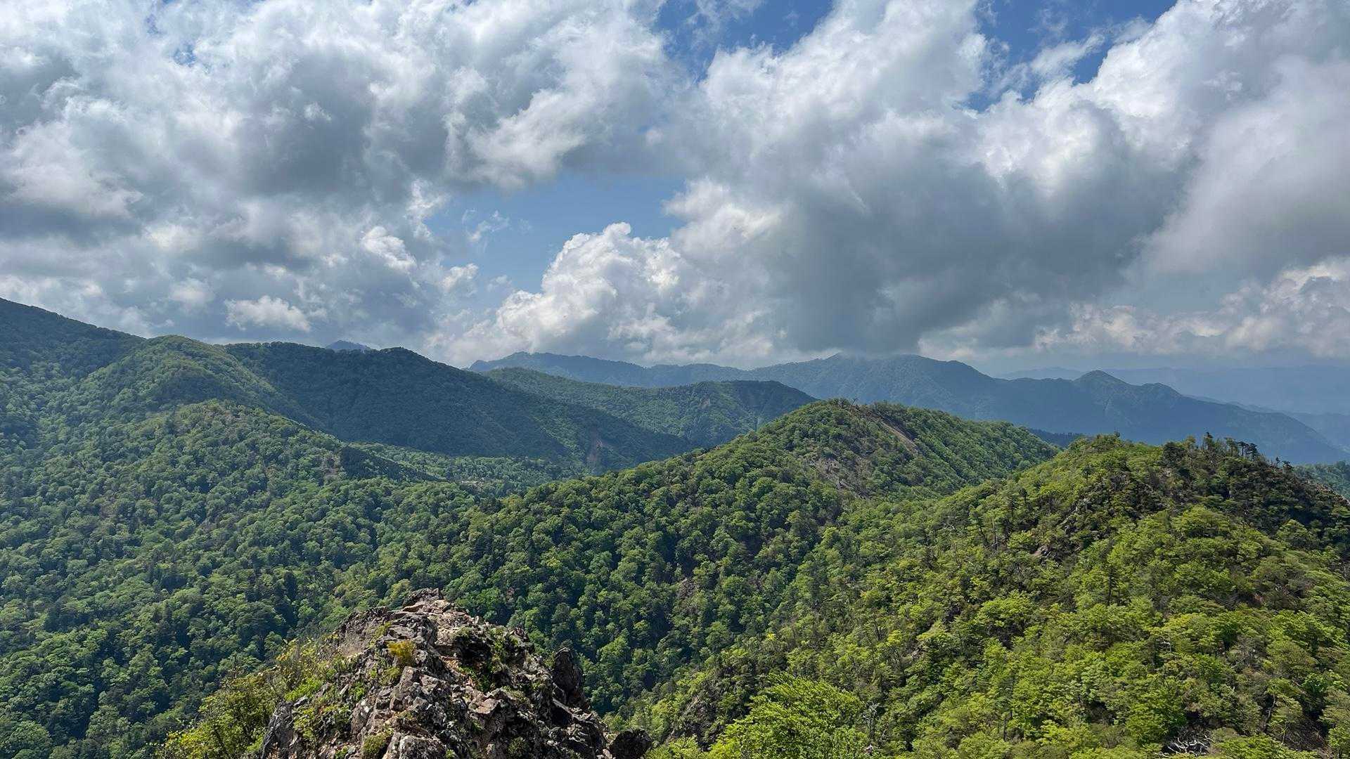 鹿納の野から日隠山への稜線