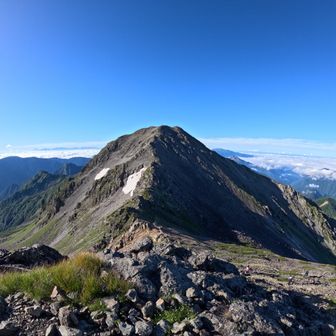 大喰岳です。今回は登らず槍平ルートで下山します。