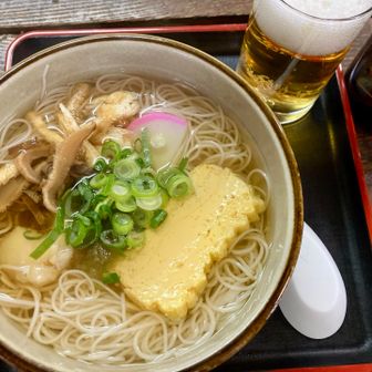 三輪にゅうめん&ビール