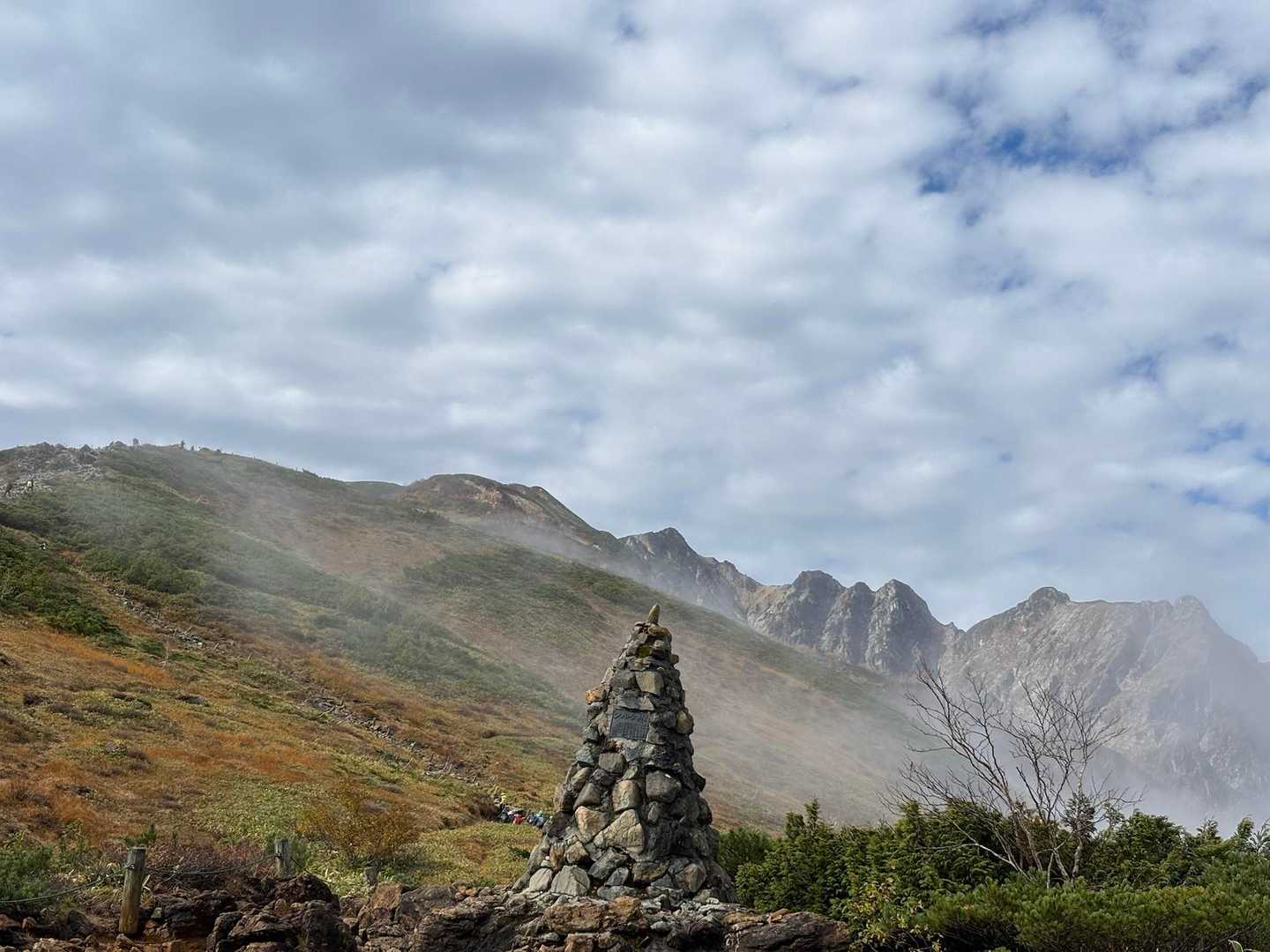 八方山-扇雪渓-丸山ケルン-唐松岳-不帰嶮-天狗の頭-猿倉 縦走コースの写真