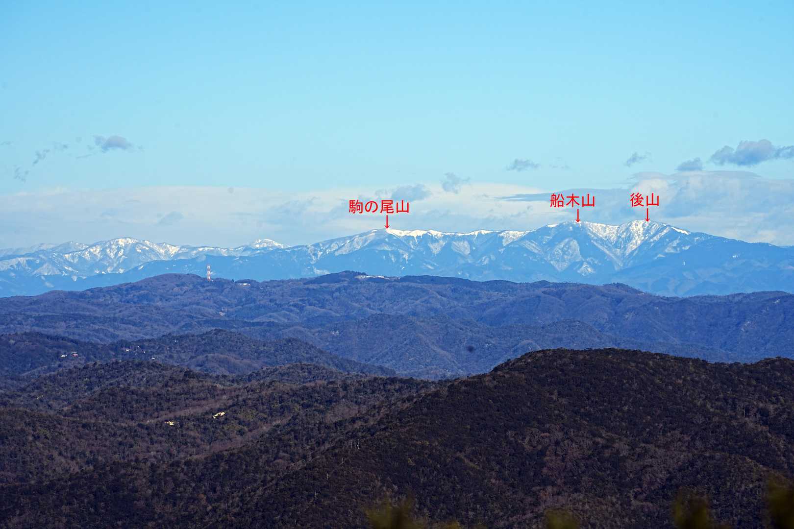 快晴の後山連山。