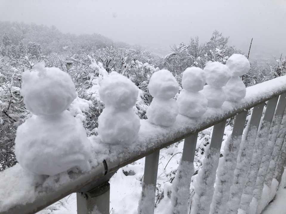 展望台到着。小だるま沢山作ってみたよ☃️☃️☃️