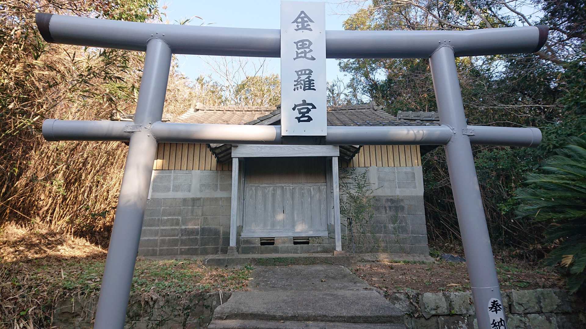金比羅山山頂！噂の犬は大丈夫でした