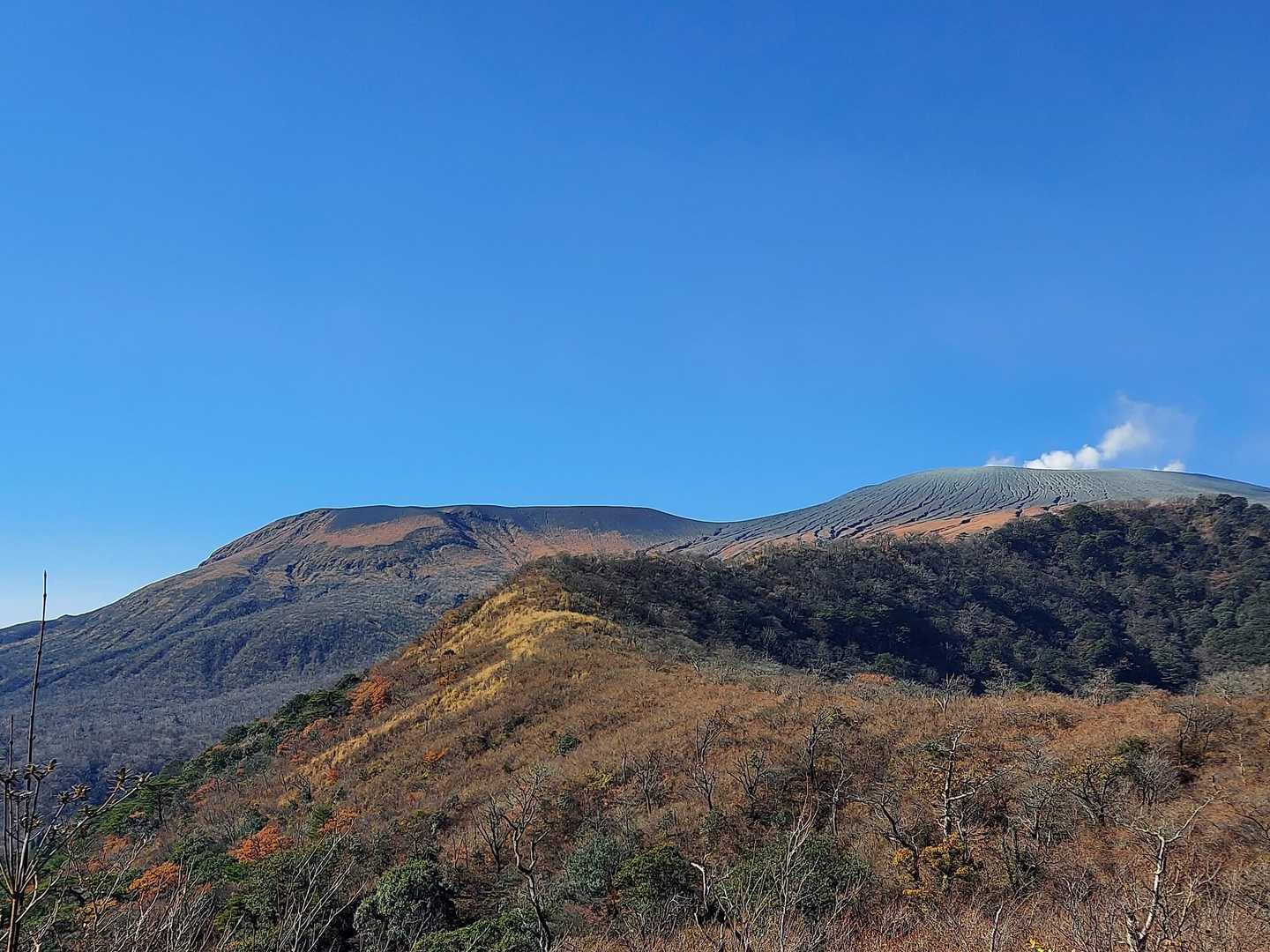 中岳、新燃岳の山容です😆