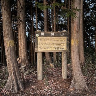 日暮れと同時に雨引山山頂へ