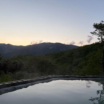流石山の向こう側に陽が沈みました
