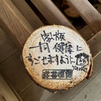 100円を賽銭箱に納めると杉の木に願い事を書いて奉納できるみたいなので、家族の健康を祈願。