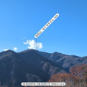 和名倉山(白石山)が目の前だ✨
関東百名山だけど、多分ご縁のない山…🤭
手が届きそうなくらい近くに見えるのにね(笑)