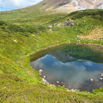 ちょっと珍しい(私には)すり鉢池のリフレクション✨