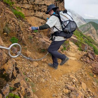 鎖場は慎重に