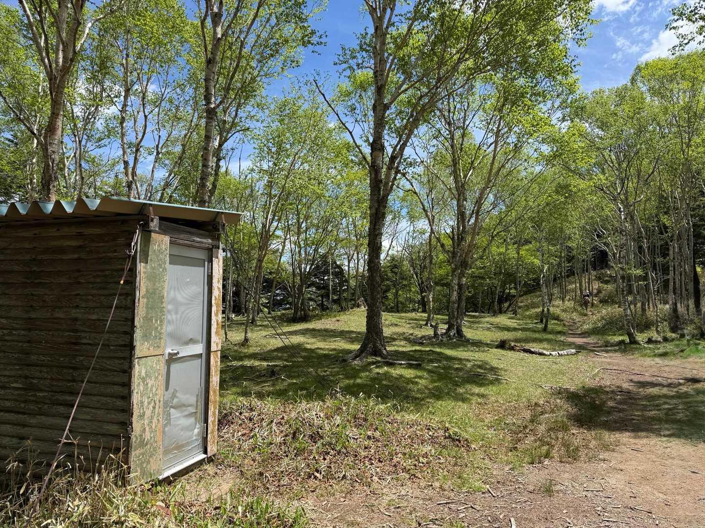 小丸避難小屋まで戻ってきました
手前はトイレ
ここでテン泊したというグループに話を聞くと
快適だったとの事