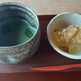 3人満場一致で抹茶&くず餅セット🍵