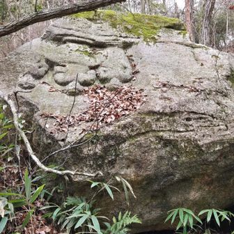逆さ観音
鎌倉時代初期の三尊石仏