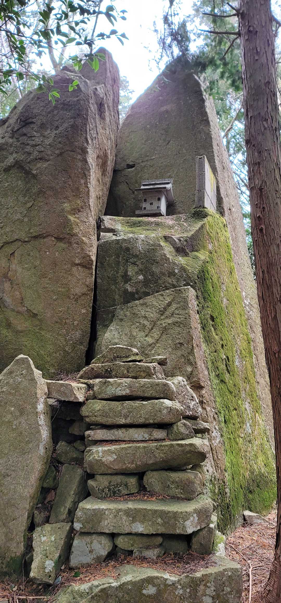 山頂の少し下りた所にあった神秘的な祠🙏