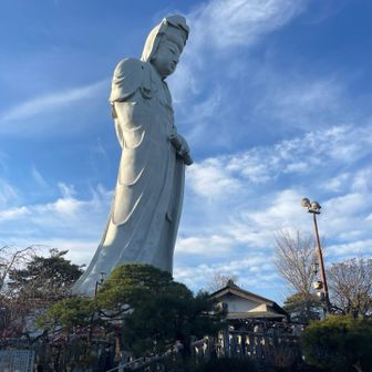 いつも市内を見ている、高崎白衣観音様。