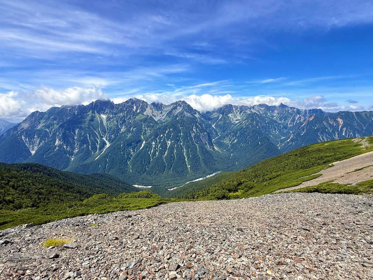三股登山口-蝶ヶ岳-蝶槍-常念岳-前常念岳 周回コースの写真