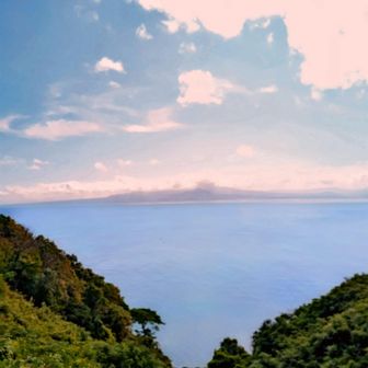 地蔵崎から眺める美保湾♥️