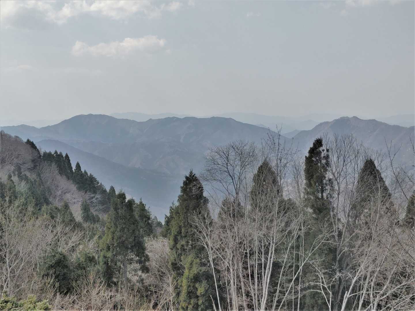 やっとのことで稜線に出てきた。展望台からは氷ノ山や鉢伏山がよく見渡せる。