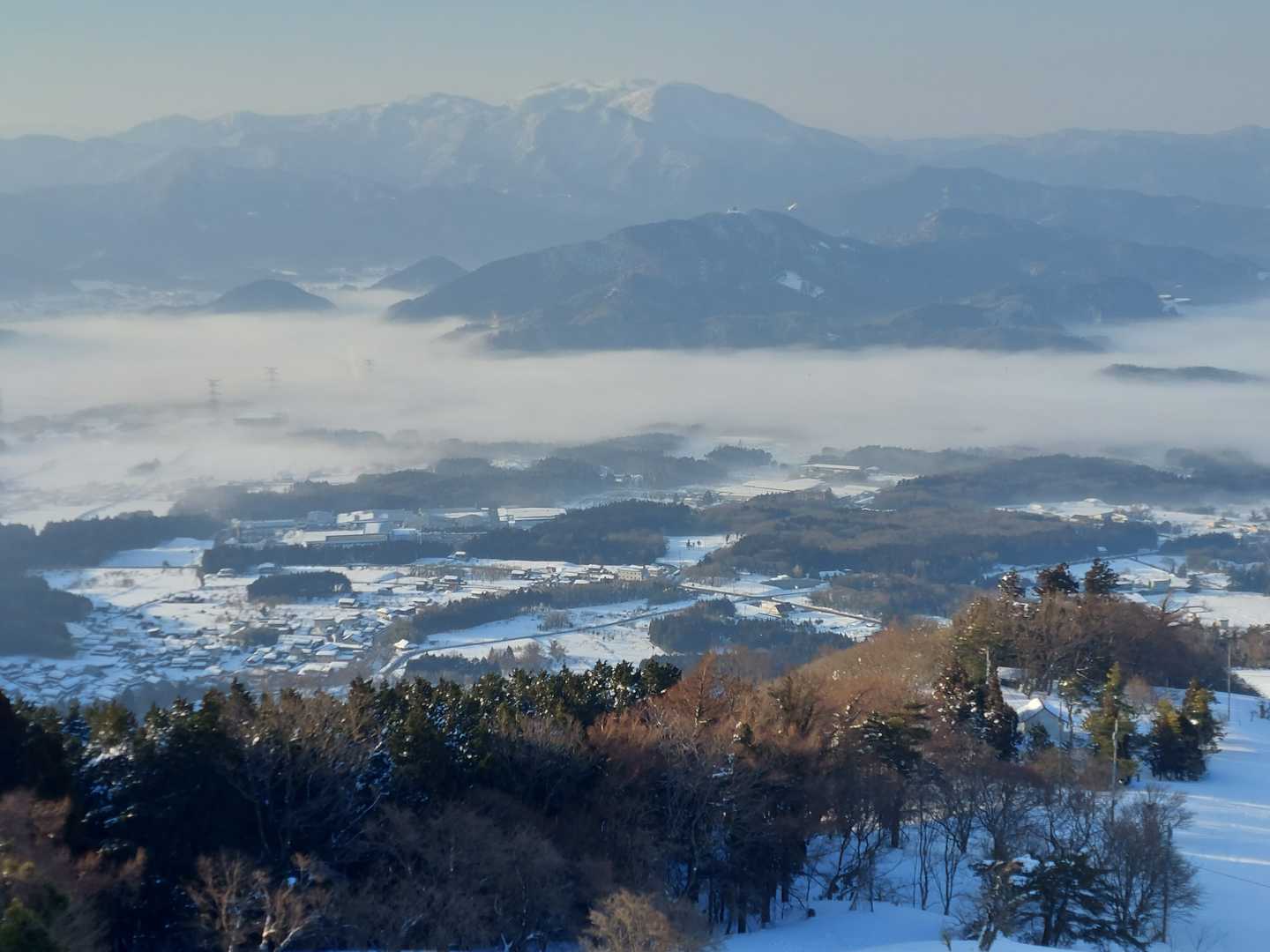 霞はあったけど、霊仙山が見えた♪