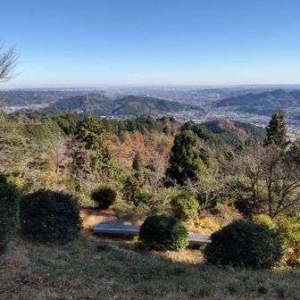 五日市の町並み、遠くに新宿や池袋のビル群が見えます。やはり冬は視界がよいですね。