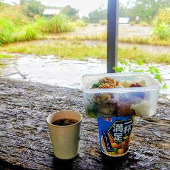 で、いつもの一丁平で雨の日ランチ♪
満開の彼岸花も見れて気持ちはお腹イッパイだけど、山の食事は美味しいからね♪

ランチをサクッと済ませ病院裏コースで下山し高尾山口駅に戻る。
電車動いてる。よかったぁ。昼前に自宅に帰れるな。
途中スーパーで魚買い、ゆっくり家で捌いて煮込む事に♪♪
明日もどっか行けるといいんだが(^_^;)