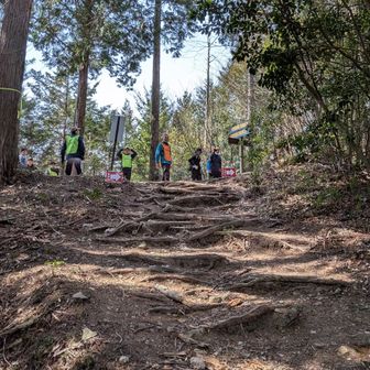 目の先にスタッフを確認するととりあえず頂上までと頑張れます