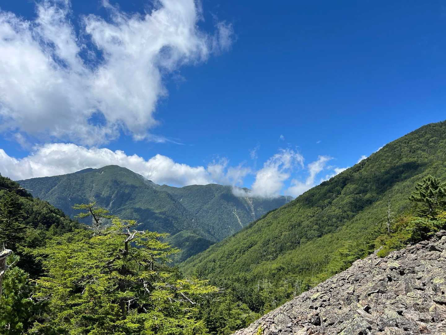 振り返れば仙丈ケ岳が見えます。