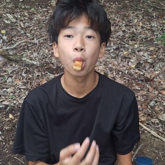 ベンチで一休み