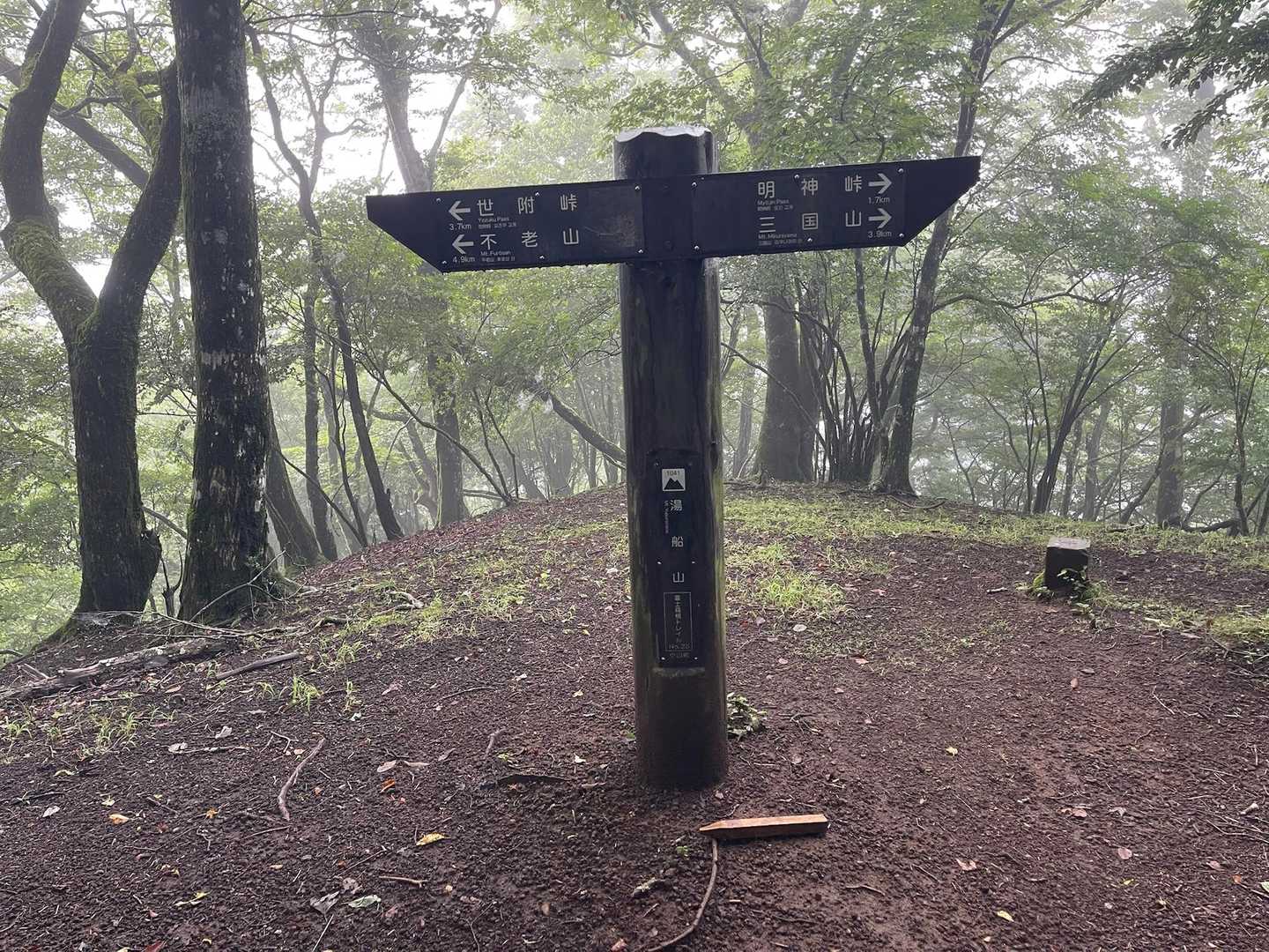 明神峠-明神山-湯船山-白クラノ頭 往復コースの写真