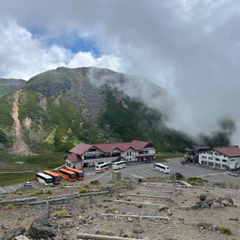 畳平バスターミナルに戻ります。