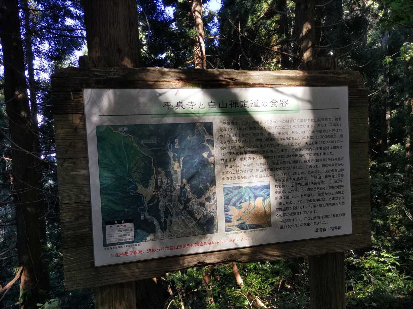 白山禅定道入口-三頭山-法恩寺山 往復コースの写真