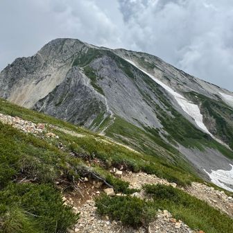 白馬鑓ヶ岳の登り返し
