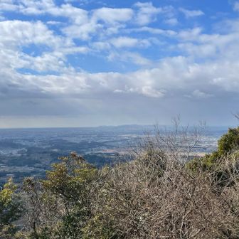 豊橋市街。渥美半島の山々。