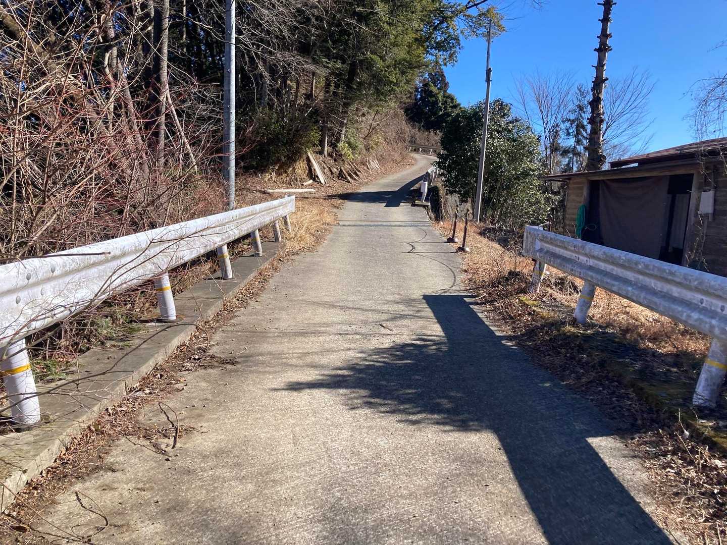 舗装路に出ました