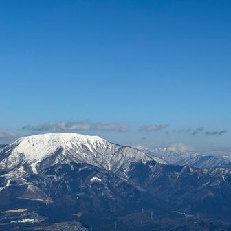 伊吹山の後ろに荒島岳や白山