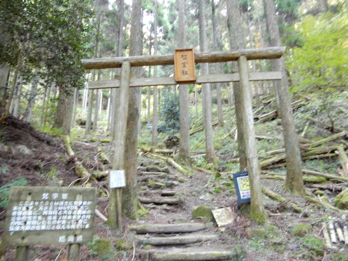 梵字岩分岐、ピンボケ