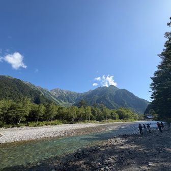 上高地に。天気良し！
