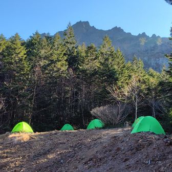行者小屋のテン場⛺️と横岳⛰️