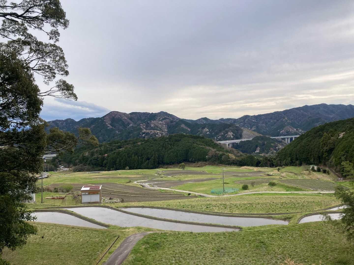 棚田に水が無いので少し