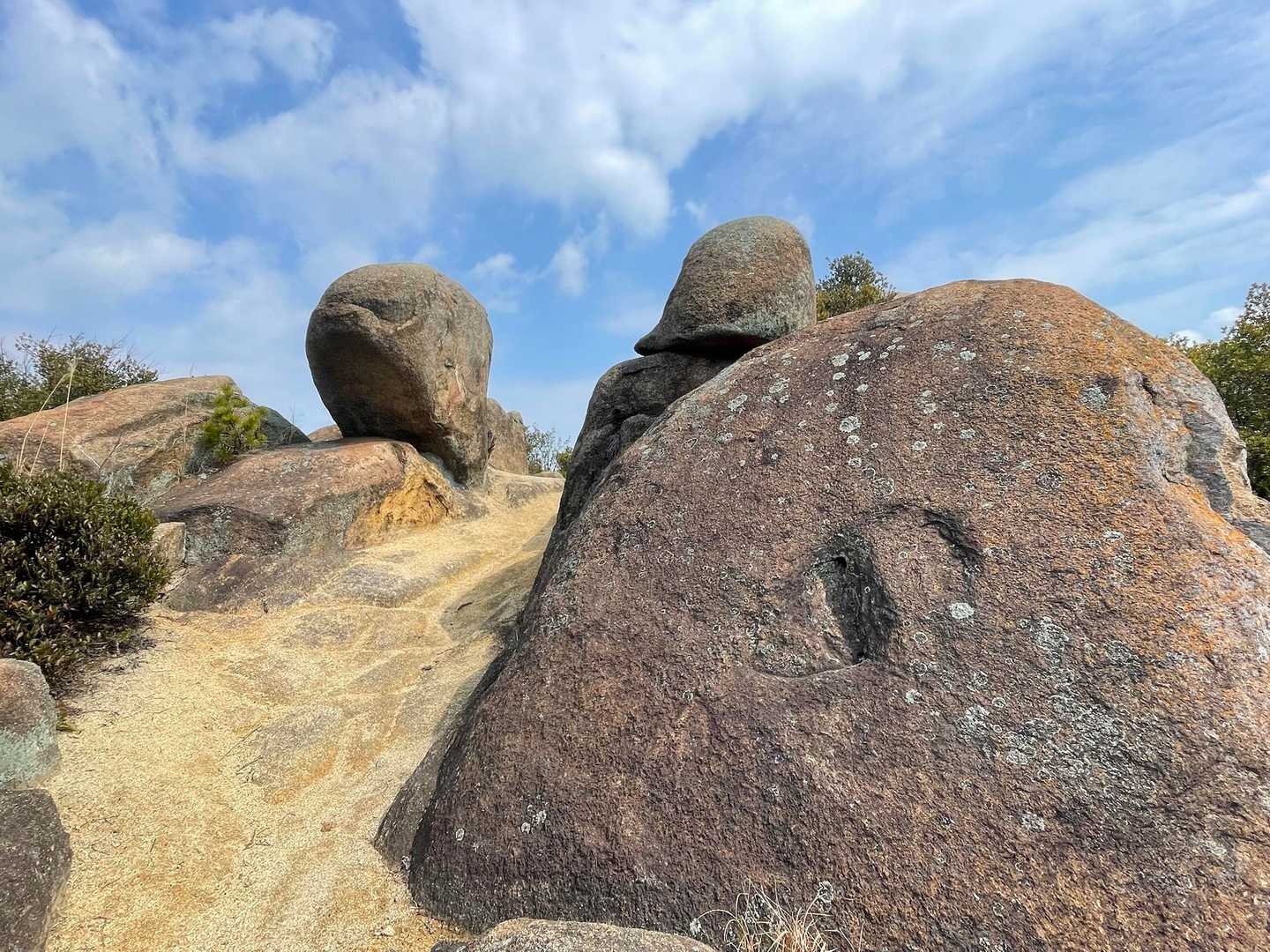 　　なにこのかわいい岩🤭こっち見てる❓