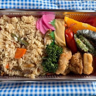 お世話になったお宿で用意したくださったお弁当。お腹いっぱいになります。