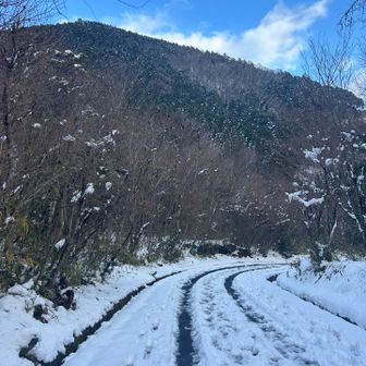 帰り道のロードもこの雪