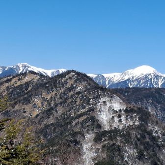 右が上河内岳、左が多分茶臼岳
去年、師匠、まきさん、シェルパ君と行きました👍️