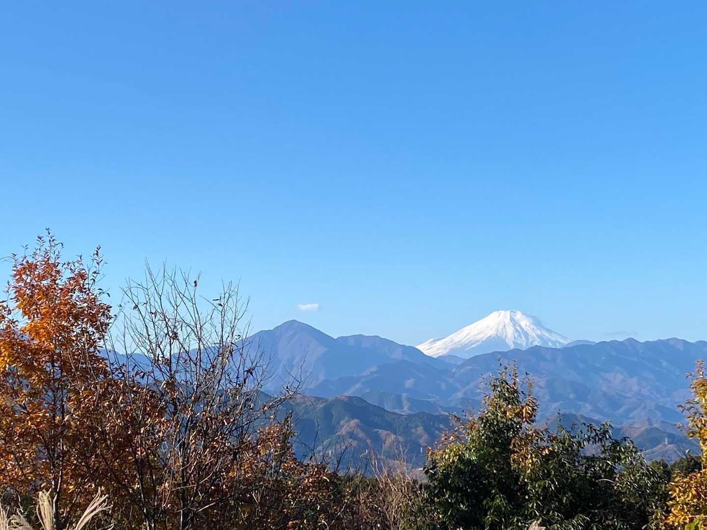 一丁平展望台より📸
大室山とすっかり白くなった富士山