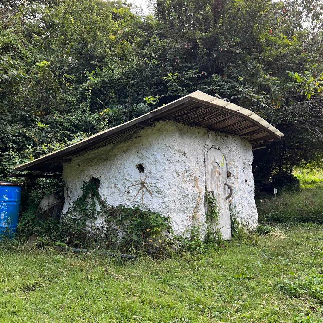 ムーミン谷？にありそうな小屋を通り過ぎて