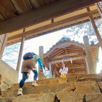 和霊神社までのラストの登りはなかなかキツい…
まさこんさんは前日体調不良で今日は欠席予定も体調戻って参加…これまた男前すぎる！